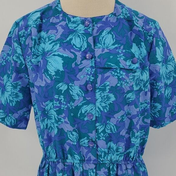 Orvis‎ vintage house dress, short sleeves blues.. Great little housedress. Y2K - Picture 2 of 7